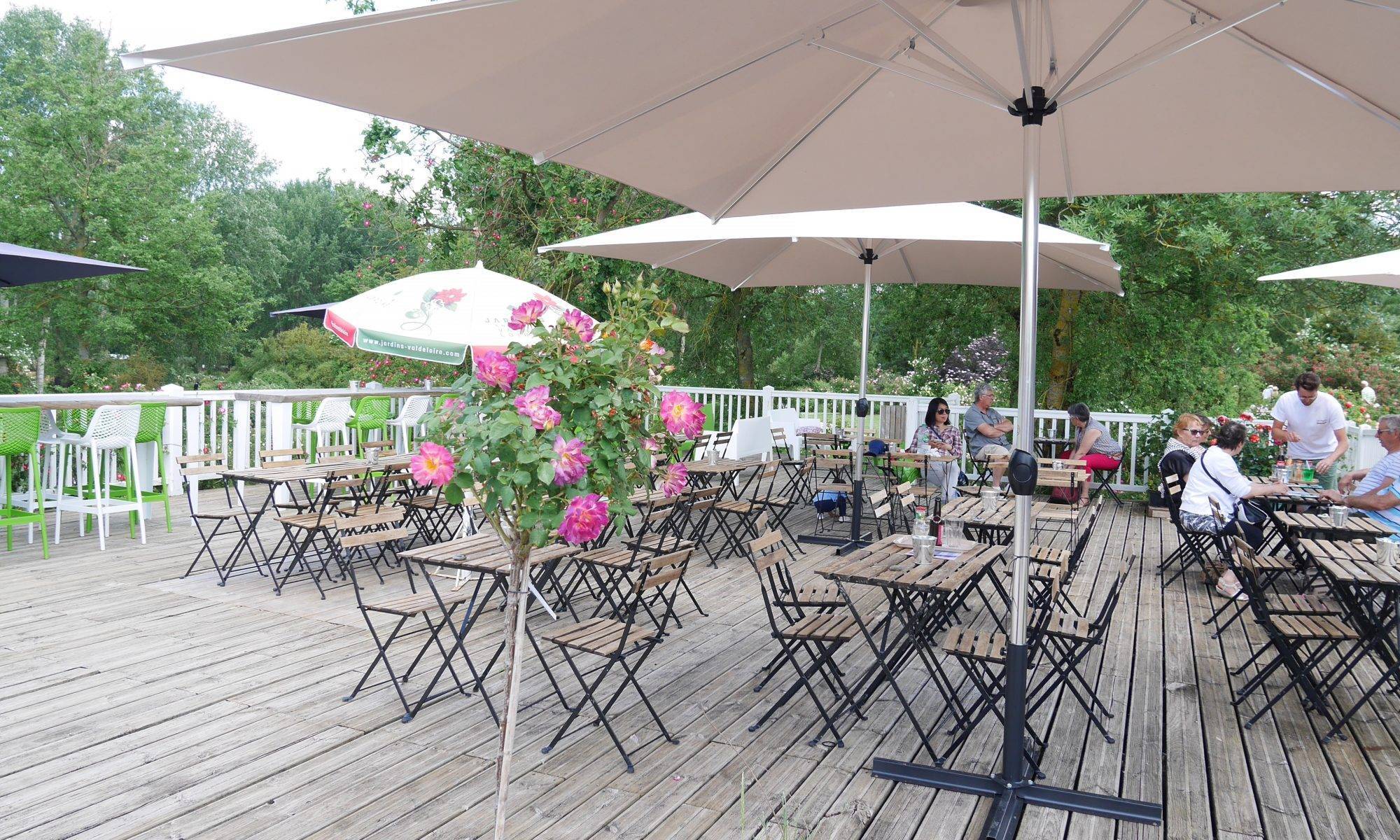 La terrasse pour les pauses de la visite